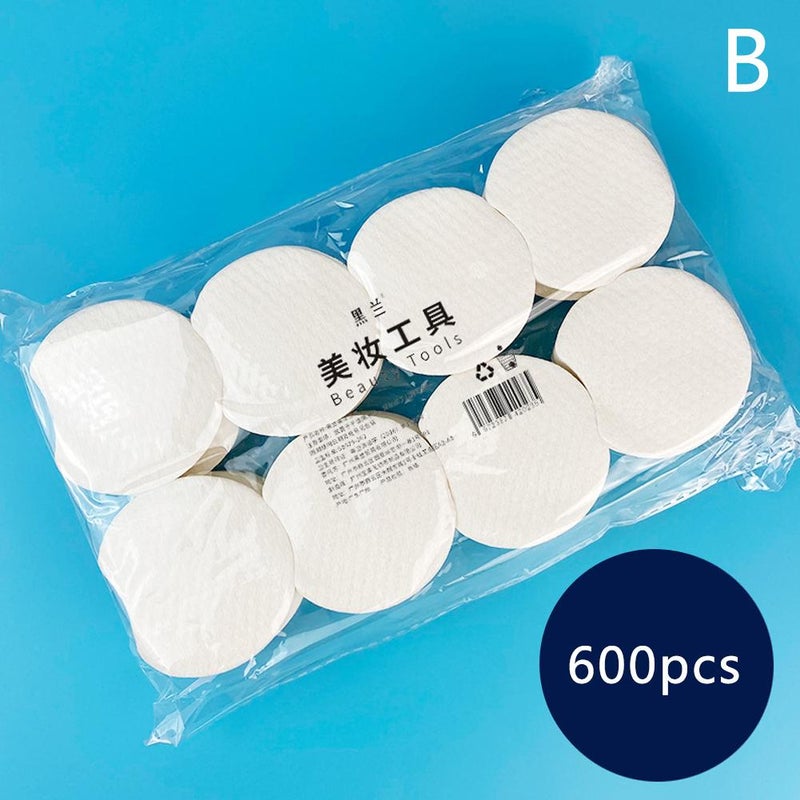 300/600/1200 قطعة من وسادات القطن السميكة المستديرة ذات الزوايا المفقودة ونمط اللؤلؤ، مناسبة لإزالة المكياج.